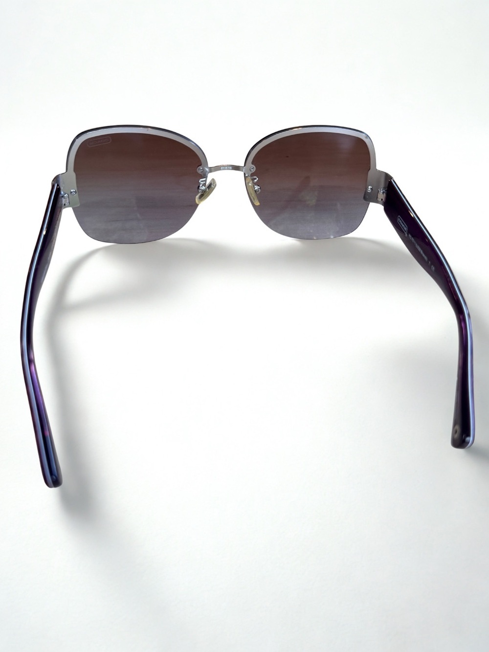 COACH Brandi Silver Purple Butterfly Sunglasses HC7011 With Case - Picture 2 of 9